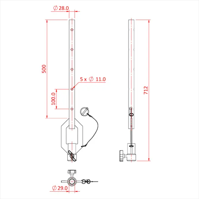 Doughty T45610 SINGLE ENDED ADJUSTABLE DROP ARM (250mm) 