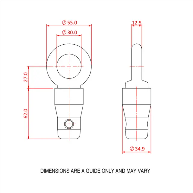 Doughty T45745 HALF CONNECTOR with M12 EYE BOLT 