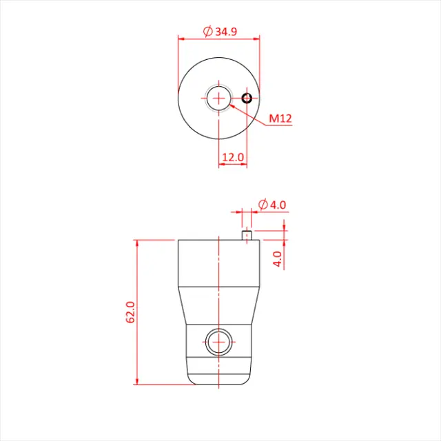 Doughty T45750 MRS M12 half connector with roll pin 