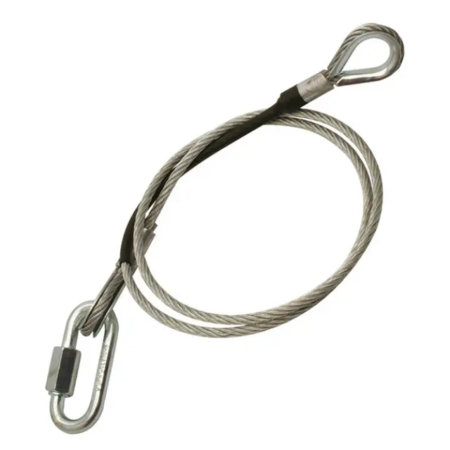 Doughty T45850 SAFETY BOND 4MM X 650 WITH M6 QUICK LINK (100Kg) (Silver) 