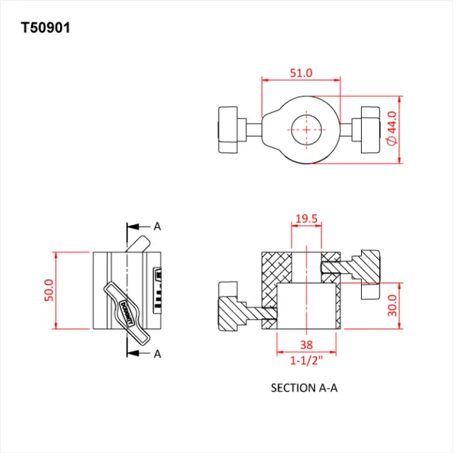 Doughty T50900 MOUNTING FOR 19mm STANDARD SPIGOT 