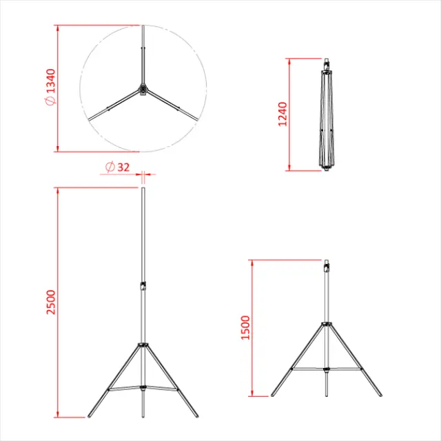 Doughty T51601 SHADOW RANGE NEUTRON STAND 2.5 metre 