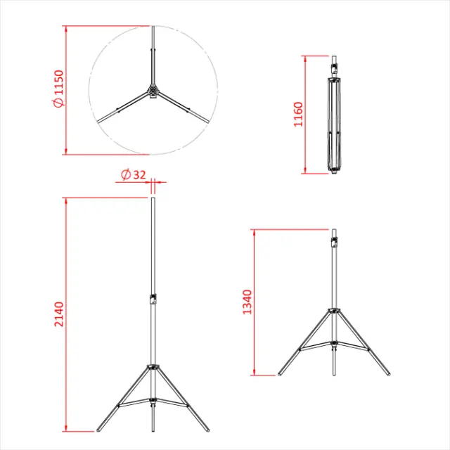 Doughty T51801 SHADOW RANGE COMET STAND 2.1 metre 