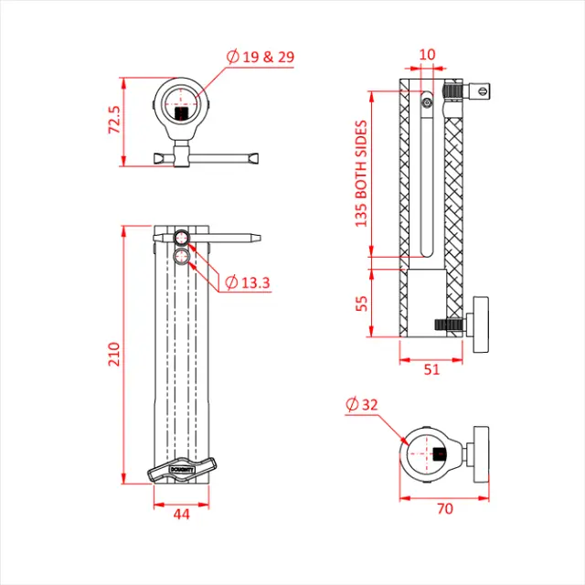Doughty T52800 COMBI ACCESSORY TOP (19mm & 29mm) 