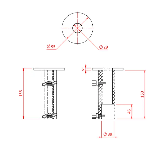 Doughty T52900 PLATTEN PLATE FOLLOWSPOT TOP 