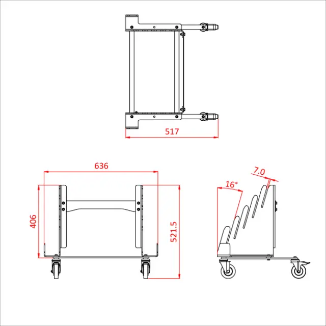 Doughty T54252 TANK TRAP FLOOR STAND WHEELED (HOLDS 5 X T54250 OR 5 X T54255) 