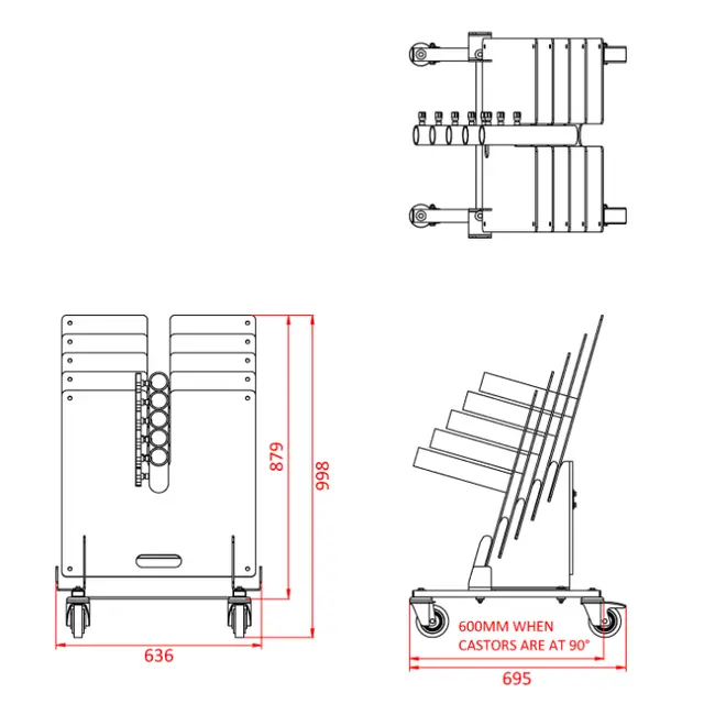 Doughty T54253 TANK TRAP TROLLEY (HOLDS 5 X T54250 OR 5 X T54255) 