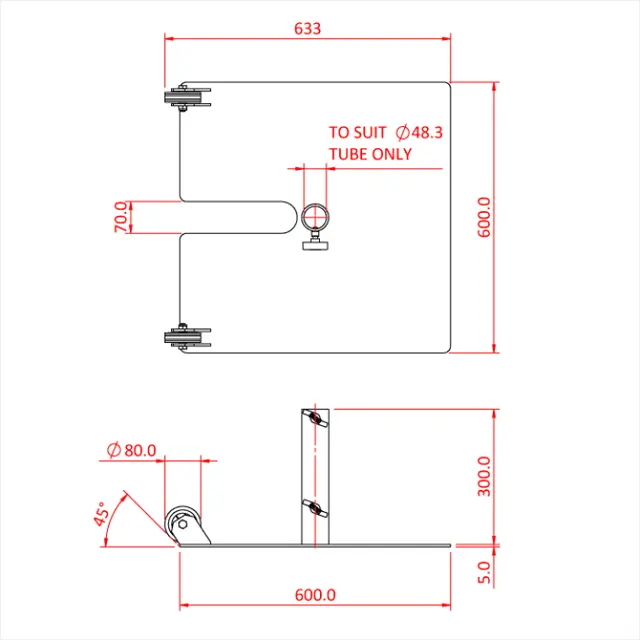 Doughty T54255 Tank trap M/ 2 hjul 