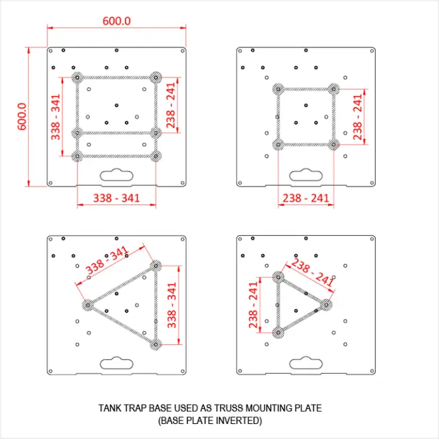 Doughty T54265 Tank trap - 3 position for 48mm tubes 