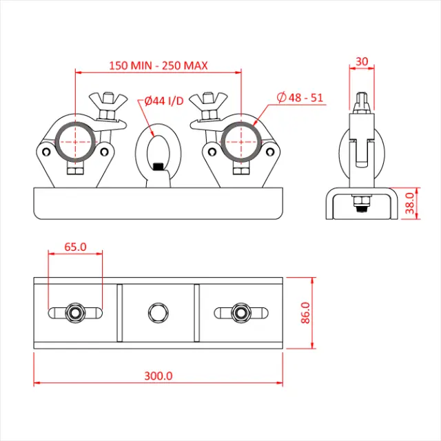 Doughty T55715  trosseadapter for løft (200mm-400mm) 500kg 