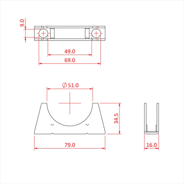 Doughty T56600 48mm "U" BOLT 