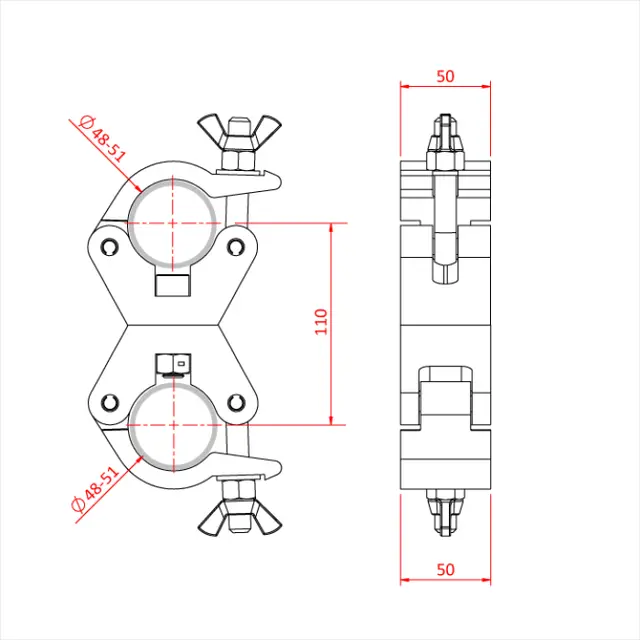 Doughty T57114 Cl. Paral. Coupler Doughty Clamp Parallel Coupler (Black) 