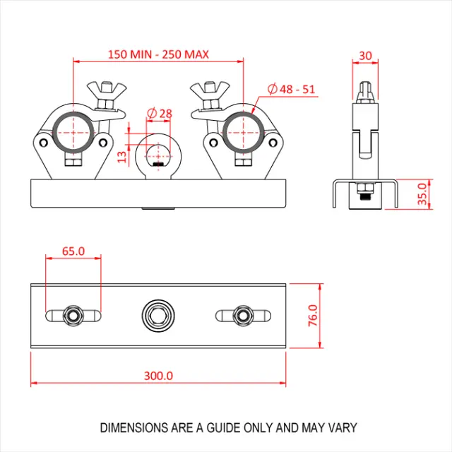 Doughty T57219 HANGING TRUSS ADAPTOR (200mm - 400mm centres) 