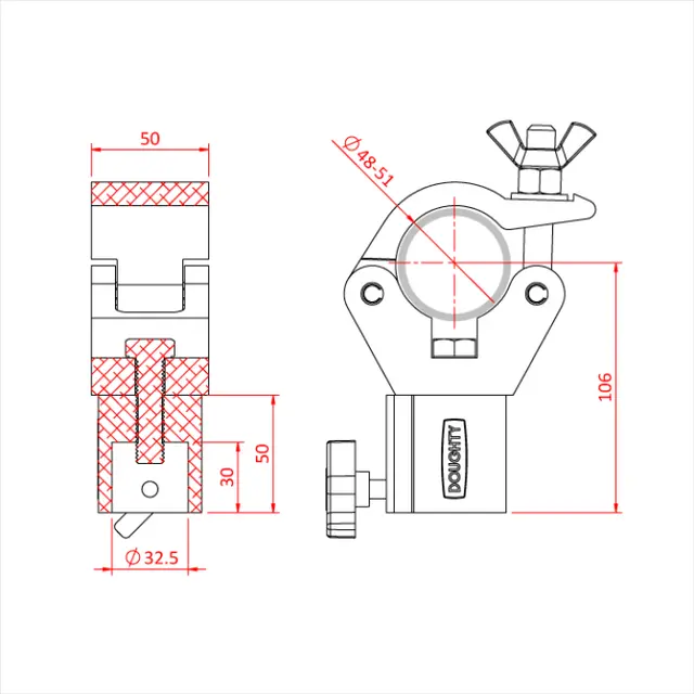 Doughty T57220 2" Tee Bar Stand Top 2" Tee Bar Stand Top (Fits All Stands) 