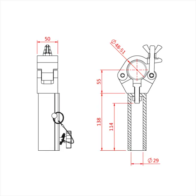Doughty T57235 Tv Quick With 29Mm Rec. Tv Quick With 29Mm Aluminium Rec. 