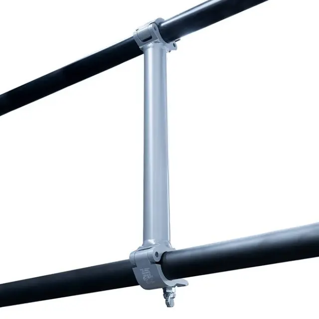 Doughty T57351 PARALLEL PIPE TO PIPE COUPLER (750mm centres) (Black) 