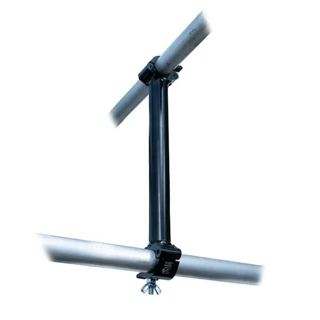 Doughty T57366 PIPE TO PIPE COUPLER 90 degree (500mm centres) (Black) 