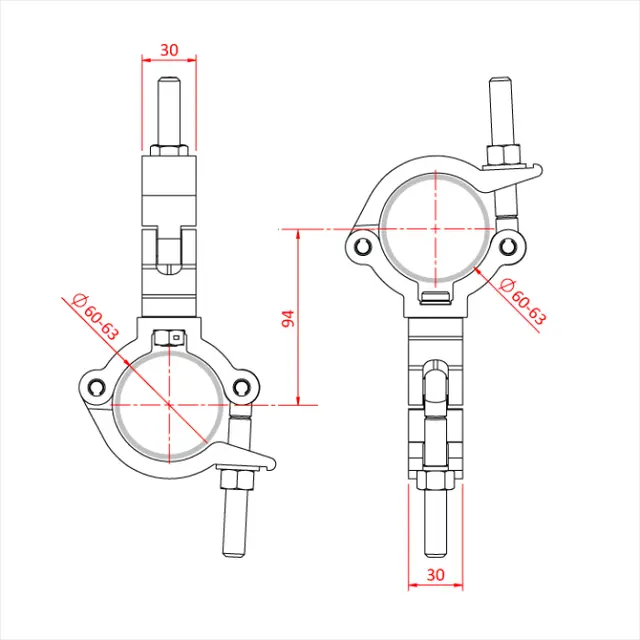 Doughty T57422 SLIMLINE MAMMOTH CLAMP SWIVEL COUPLER 