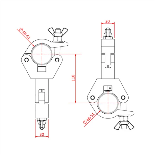 Doughty T58030 Slimline swivel coupler 48-51mm 750kg 