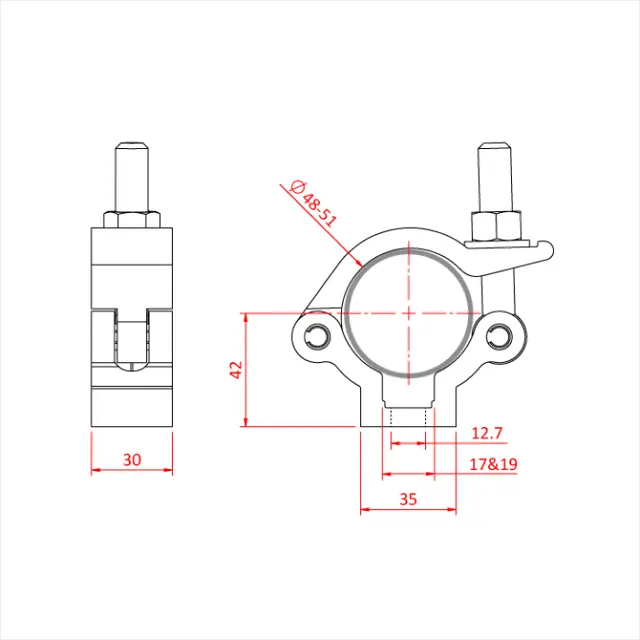 Doughty T58080 L/W Slimline Half Coupler L/W Slimline Half Coupler 