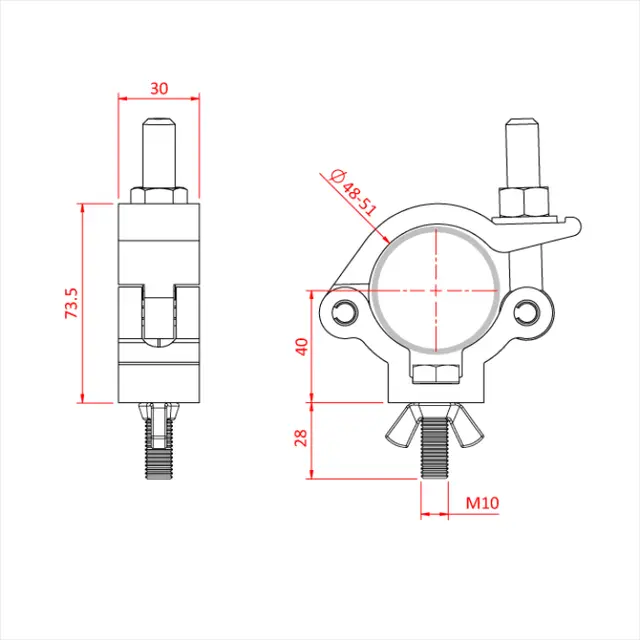 Doughty T58086 L/W S/L Hook Cl. M12X50 L/W Slimline M12X50 Bolt&Wing 