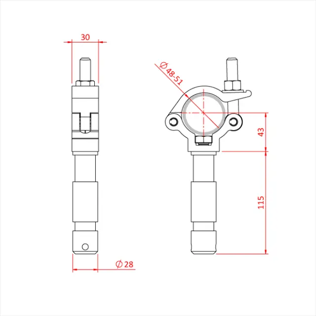 Doughty T58087 L/W S/L Big B. Cl. 29Mm L/W Slimline Big Ben Clamp 29Mm Spigot 