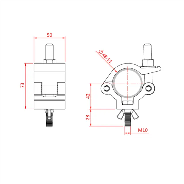 Doughty T58105 L/W Hook Cl. (M12X50 B&W) L/W (M12X50 Bolt & Wingnut) 