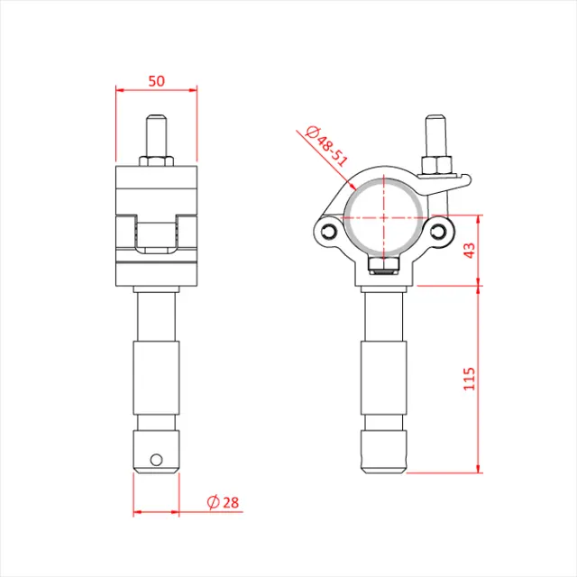Doughty T58107 L/W Big B. Cl. 29mm L/W Big Ben Clamp ( With 29Mm Spigot) 