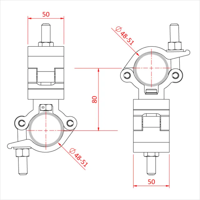 Doughty T58121 L/W Swivel Coupler L/W Swivel Coupler (Black) 