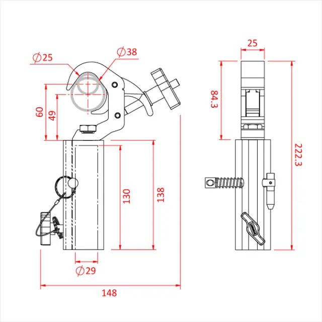 Doughty T58161 Baby Q/T Tv Clamp Baby Q/T Tv Clamp 29Mm Rec. 