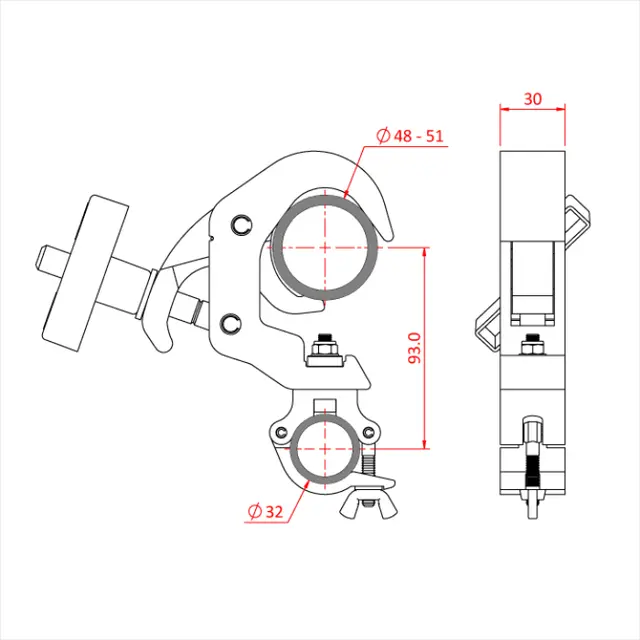 Doughty T58335 PROJECTOR FRAME CLAMP (fitted with 32mm Atom) 
