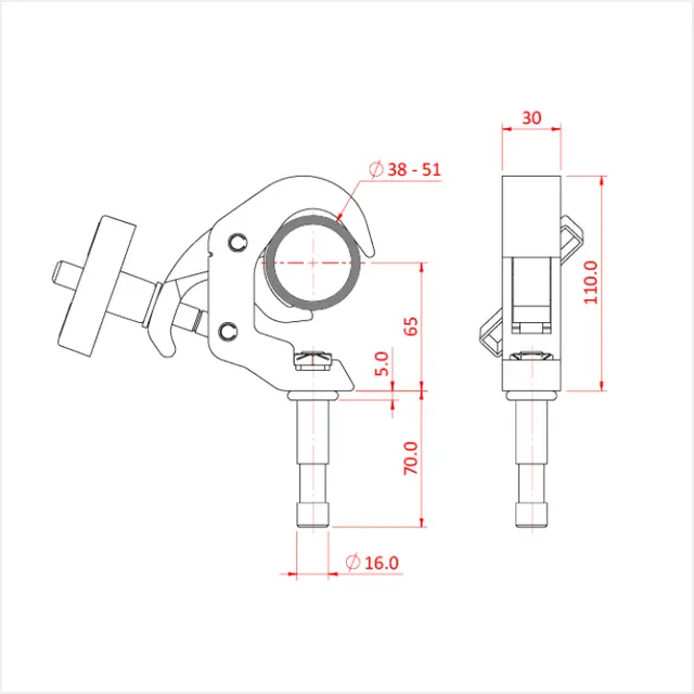 Doughty T58351 Q/T Slimline Baby Clamp Q/T Slimline Baby Grip Clamp B. 