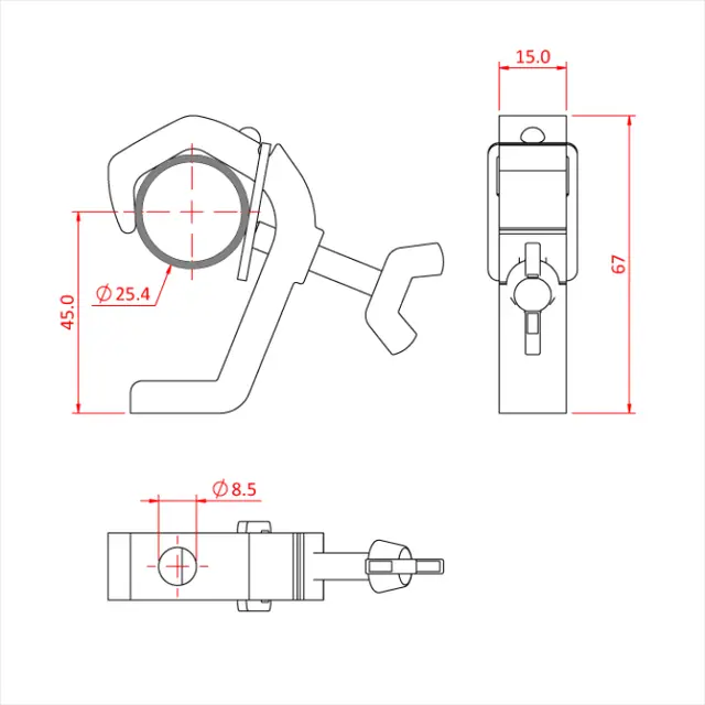 Doughty T58450 Atom G Clamp (Silver) Atom G Clamp (Silver) 