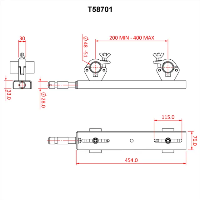 Doughty T58701 Fixed ladder trosse Adapterer 200-400mm 