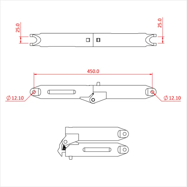 Doughty T58795 LONG LOCKING ELBOW ASSEMBLY - 450mm centres 
