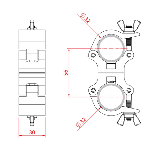 Doughty T58815 Atom Paral. Coupler Atom Parallel Coupler (To Suit 1 1/4") 
