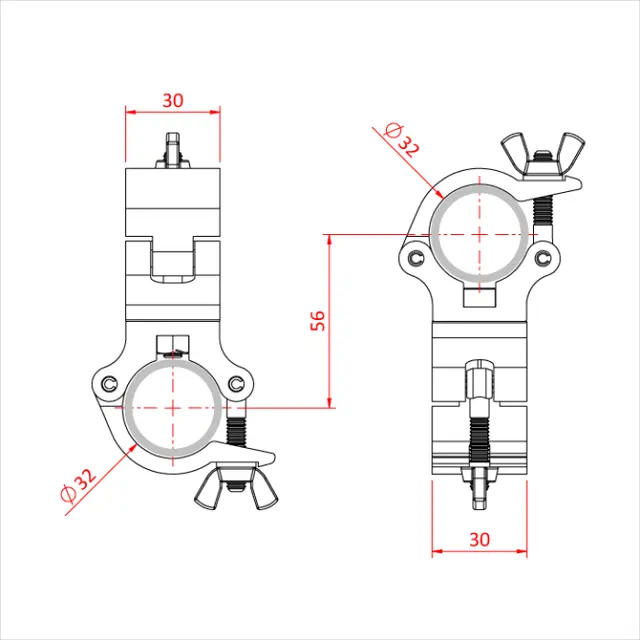 Doughty T58820 Super Atom 90¤ fixed Coupler 32mm 100kg 