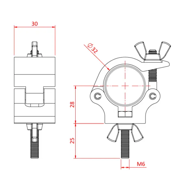 Doughty T58830 Atom Hook Clamp Atom (To Suit 1 1/4") 