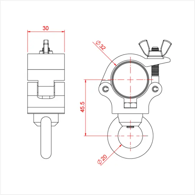 Doughty T58840 Atom Hang. Clamp Atom Hanging Clamp (To Suit 1 1/4") 