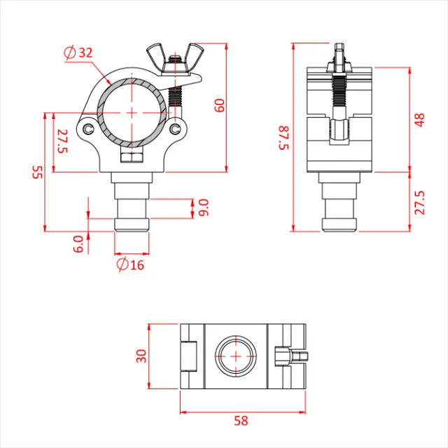 Doughty T58850 Atom Snap. Suit 1 1/4" Atom "Snapper" Suit 1 1/4" 16Mm Pin 