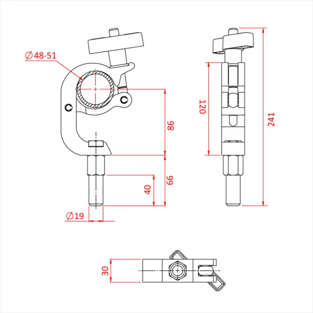 Doughty T58863 Trig. Little Tom Cl. Trigger Little Tom Clamp 19Mm Spigot 