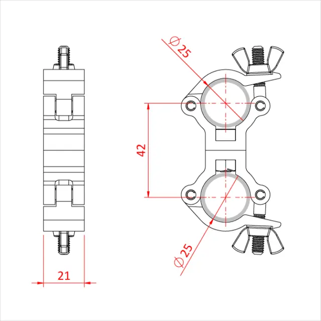 Doughty T58880 Atom Paral. Coupler Atom Parallel Coupler (To Suit 1") 