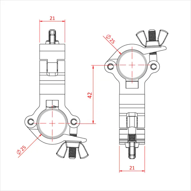 Doughty T58885 Atom 90 Deg. Fix. Coup. Atom 90 Deg. Fixed Coupler (To Suit 1") 