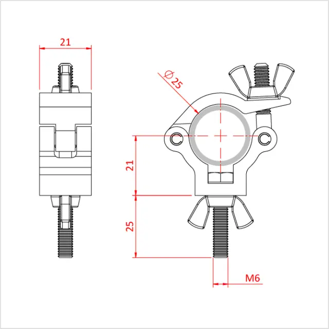 Doughty T58887 Atom Hook Clamp Atom (To Suit 1") 