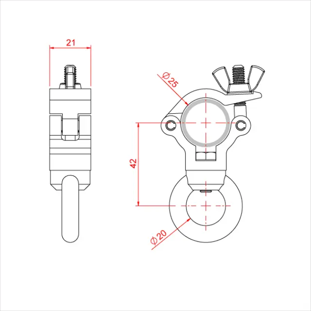 Doughty T58890 Atom Hang. Clamp Atom Hanging Clamp (To Suit 1") 