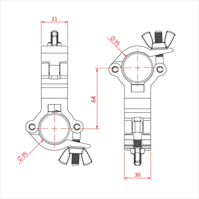 Doughty T5891501 Atom 90 Deg. Fix. Coup. Atom 90 Deg. Fixed Coupler Suit 35Mm 