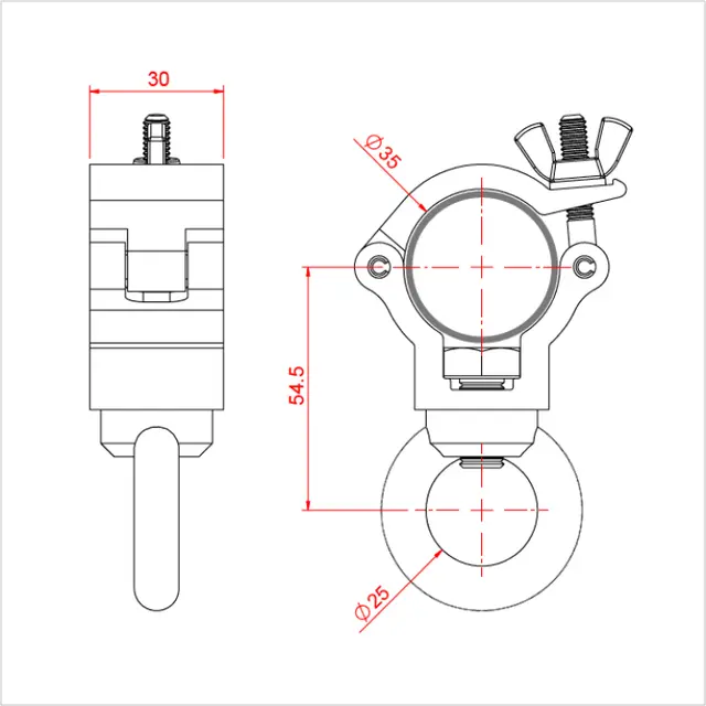Doughty T5892001 Atom Hang. Clamp Atom Hanging Clamp (To Suit 35Mm) B. 