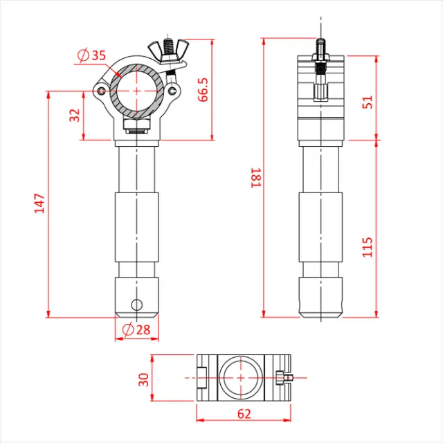 Doughty T5892601 Atom Big Cl. Suit 35Mm Atom Big Ben Cl. Suit 35Mm 29Mm Spigot 