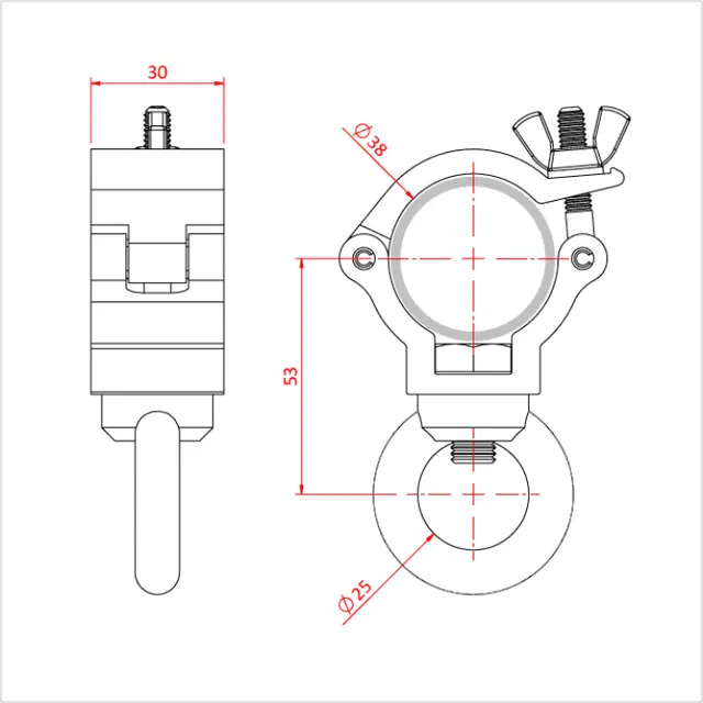 Doughty T5899001 Atom Hang. Clamp Atom Hanging Clamp (To Suit 1 1/2") B. 