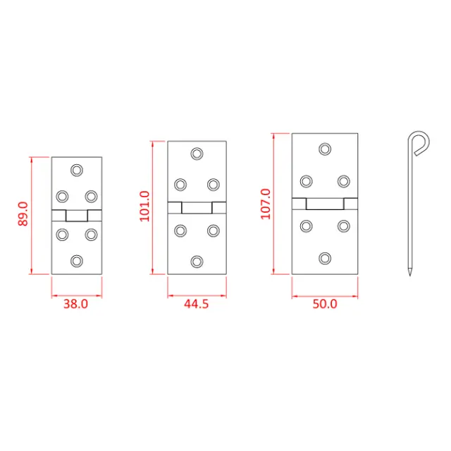 Doughty T61800 HINGE 1.75" (loose pin type) 